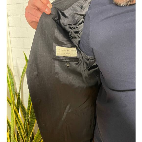 Joseph Abboud Mens 42R Gray 3 Button Blazer 100% WOOL Suit Jacket Sharkskin - Picture 5 of 11